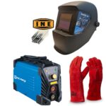 ARCMAX Maxweld 160 + Maschera Auto-Oscurante MAX 11 + Guanti in Crosta + Elettrodi