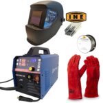 ARCMAX Maxmig 135+ Maschera Auto-Oscurante MAX 11 + Guanti in Crosta + Elettrodi + Filo No Gas