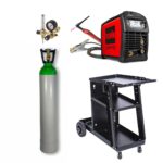 TELWIN TECHNOLOGY TIG 202 AC/DC - HF/LIFT VRD + Carrello + Bombola Ricaricabile Argon 14L + Riduttore di Pressione